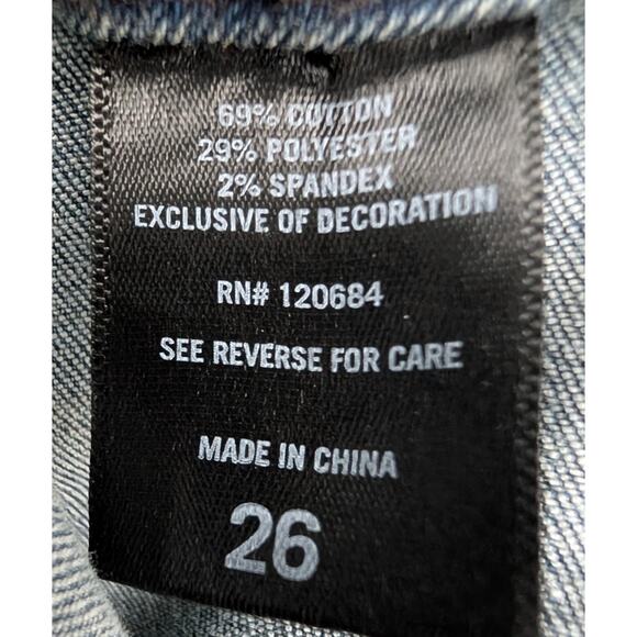 Hot Topic Butterfly Flare Jeans Women 26 Patchwork Boho Festival Retro Y2K Artsy - Picture 7 of 8